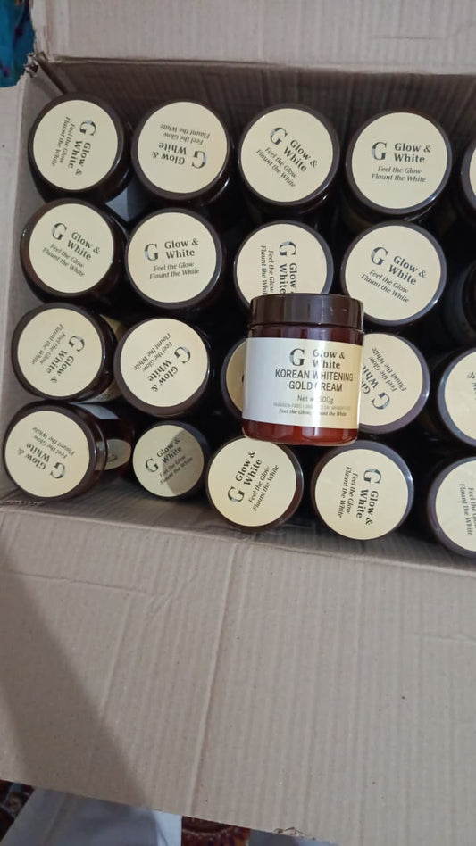 Glow & White Korean Whitening Gold Cream for radiant, bright, and nourished skin care.500Ml