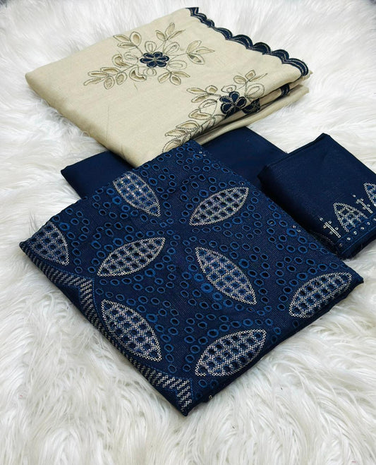 Tawakal 3pc  Embroidery fancy *2k25-26 Collection