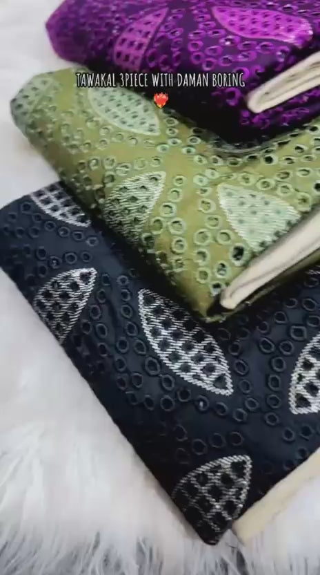 Tawakal 3pc  Embroidery fancy *2k25-26 Collection